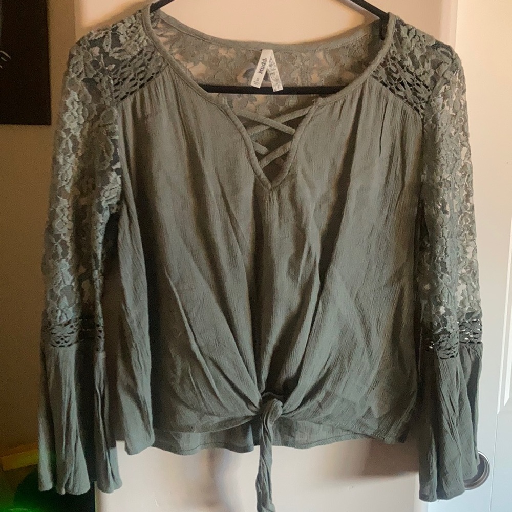 Sheer green blouse